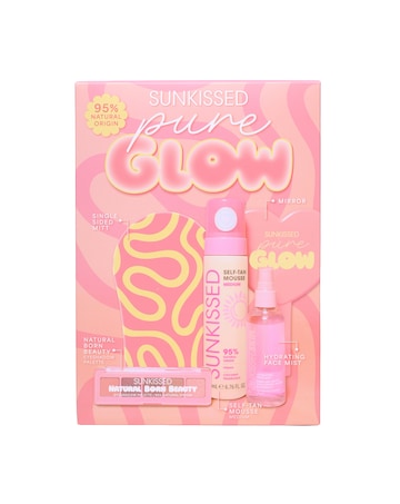 Sunkissed Pure Glow Medium Tanning Set with Hydrating Face Mist and Mirror