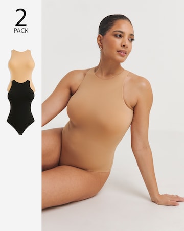 MAGISCULPT Light Control 2 Pack Smoothing Racer Vest Bodysuits