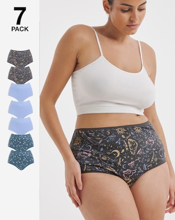 Pretty Secrets (7 Pack) Cotton Full Fit Brief Knickers Star Print