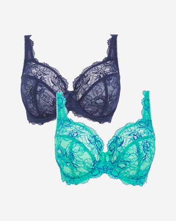 2 Pack Ella Lace Full Cup Wired Bras