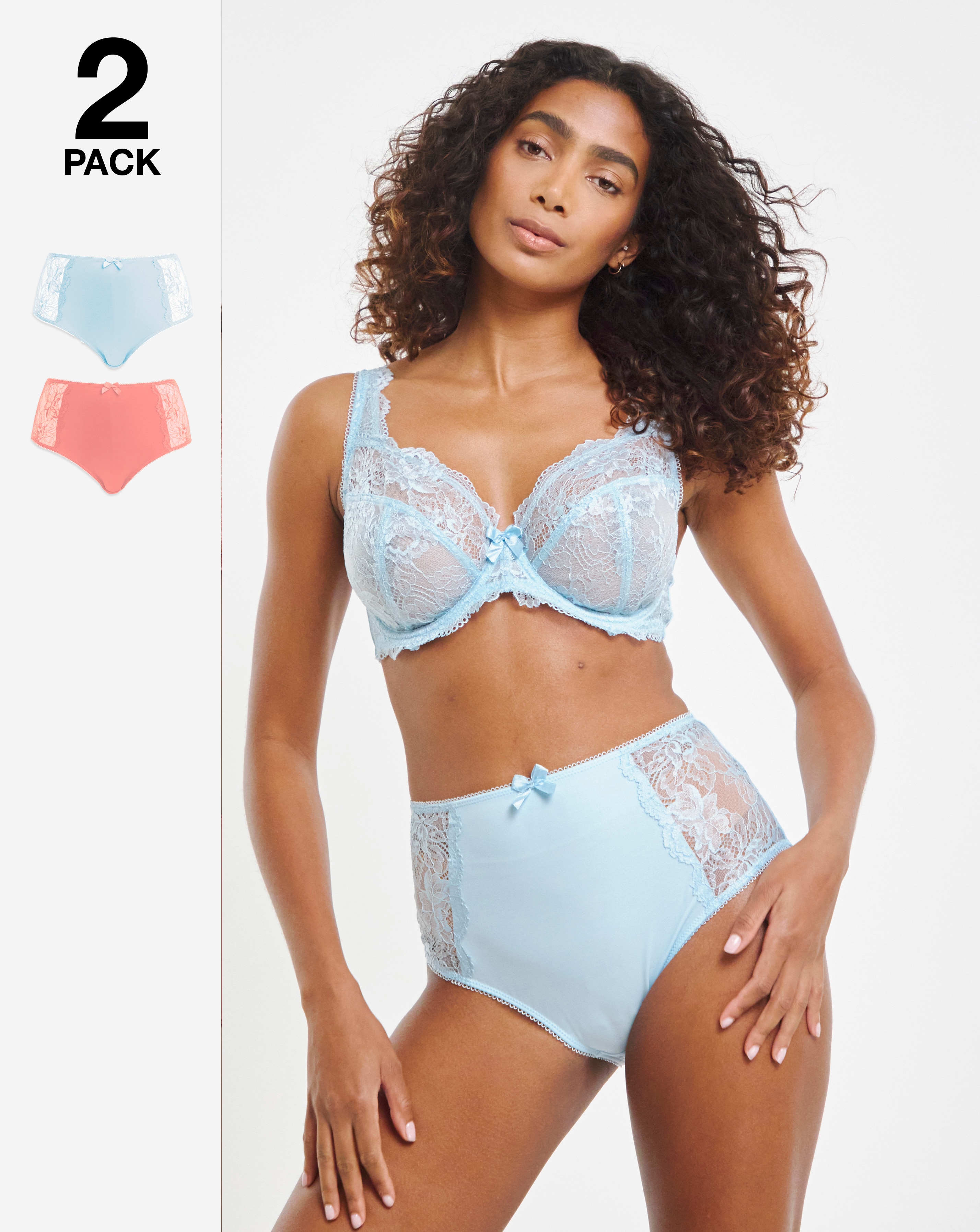 Pretty Secrets 2 Pack Ella Lace Knickers