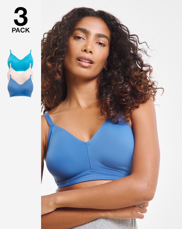 Pretty Secrets (3 Pack) New Claire Micro Moulded Full Cup Non Wired Bras (B-E)