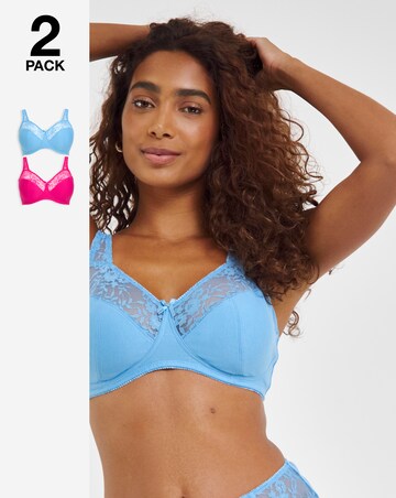 2 Pack Lace Non Wired Full Cup Bras