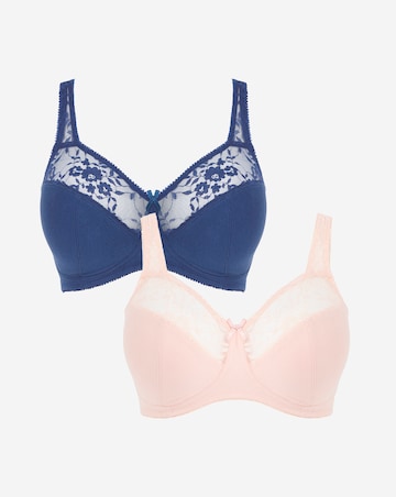 2 Pack Lace Non Wired Full Cup Bras