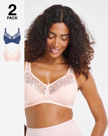 2 Pack Lace Non Wired Full Cup Bras