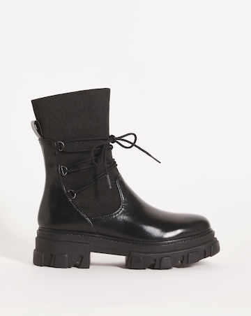 Arnis Lace Wraparound Chunky Short Boots - Extra Wide Fit (EEE)