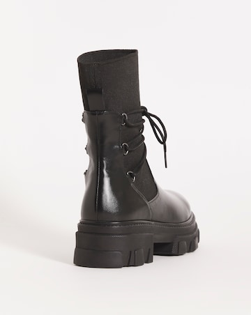 Arnis Lace Wraparound Chunky Short Boots - Extra Wide Fit (EEE)