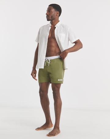 BOSS Starfish Side Stripe Swimshort - Green