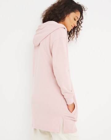 Blush Longline Zip Through Hoodie