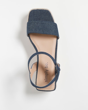 Daria Square Toe Espadrille Flatform Sandals - Wide Fit (E)