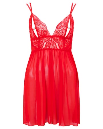 Ann Summers Diamond Heart Chemise Red