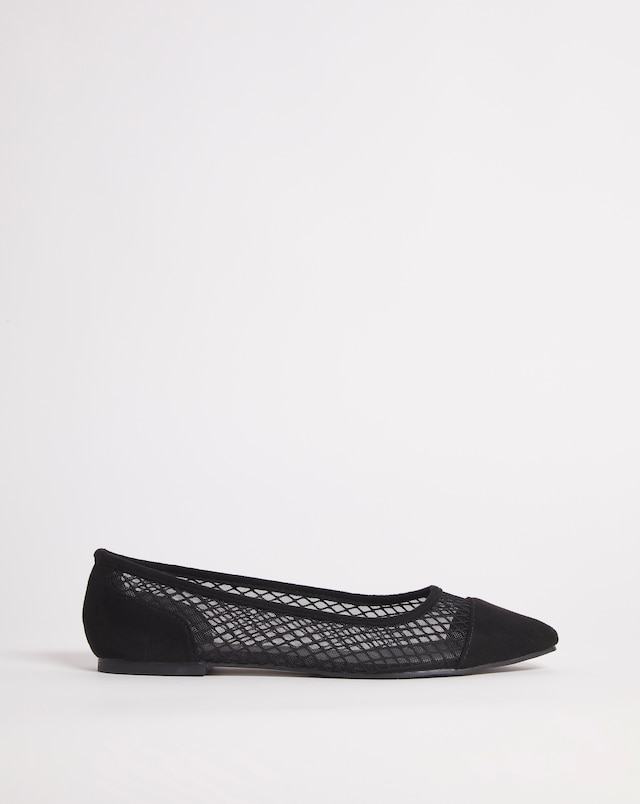 Net Ballerina Shoes Wide Fit
