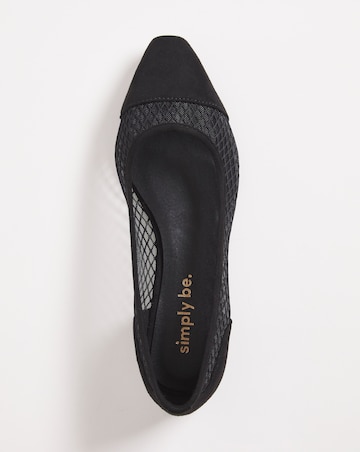 Cecily Net Ballerina Shoes - Wide Fit (E)