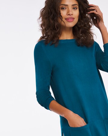 Slash Neck Tunic With Pockets