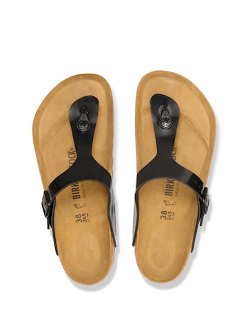 Birkenstock Gizeh Black Patent Sandals - Standard Fit (D)