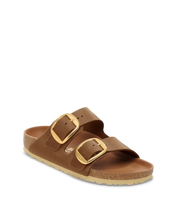 Birkenstock Arizona Oiled Cognac Leather Big Buckle Sandals - Standard Fit (D)