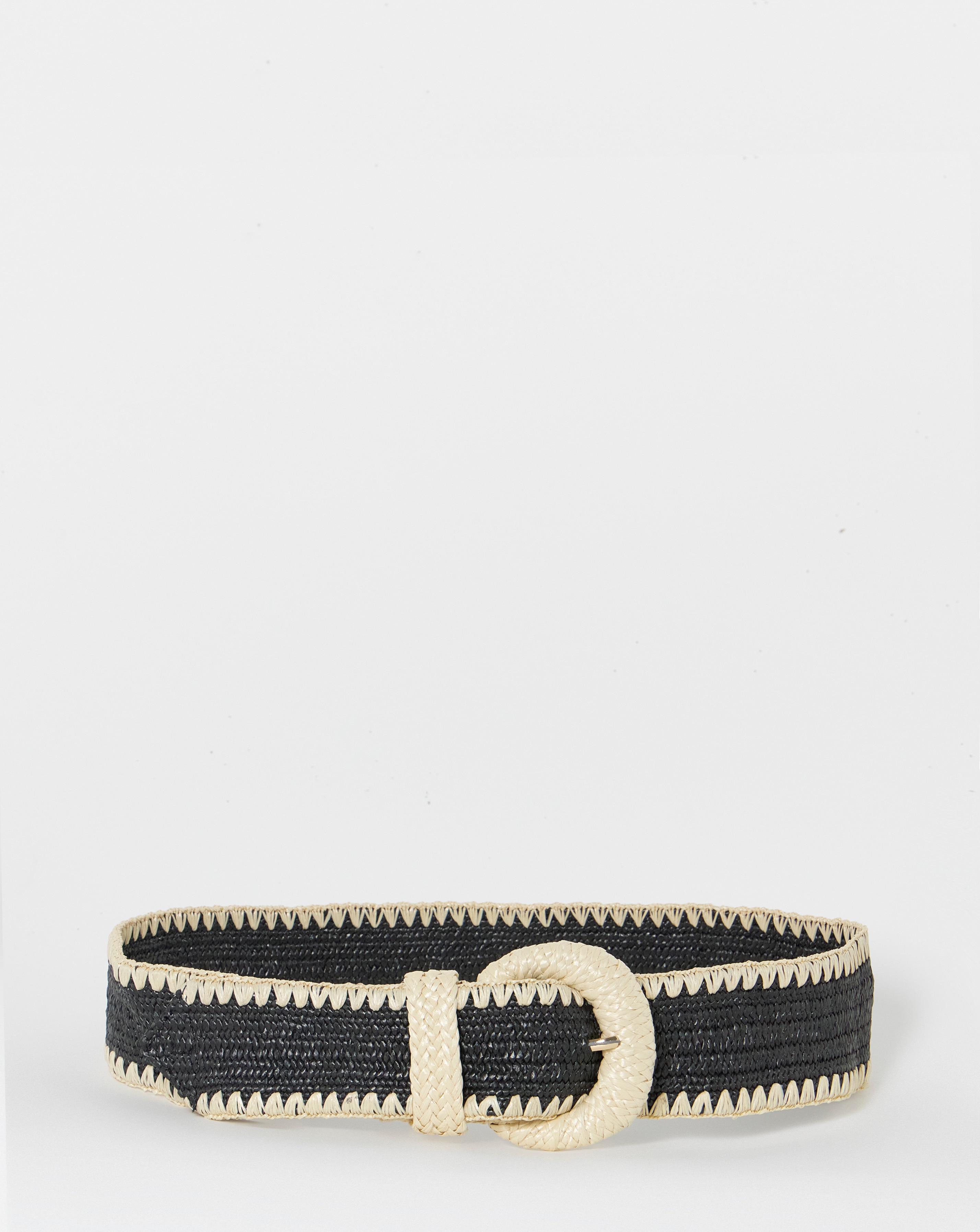 New In - Black Raffia Stretch Belt