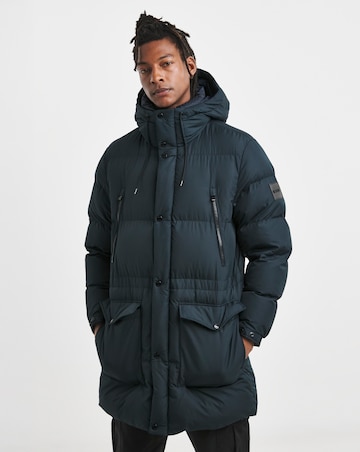 BOSS Long Padded Coat - Dark Blue