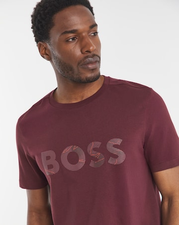 BOSS Short Sleeve Print Logo T-Shirt - Burgundy
