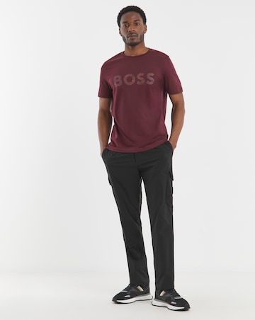 BOSS Short Sleeve Print Logo T-Shirt - Burgundy