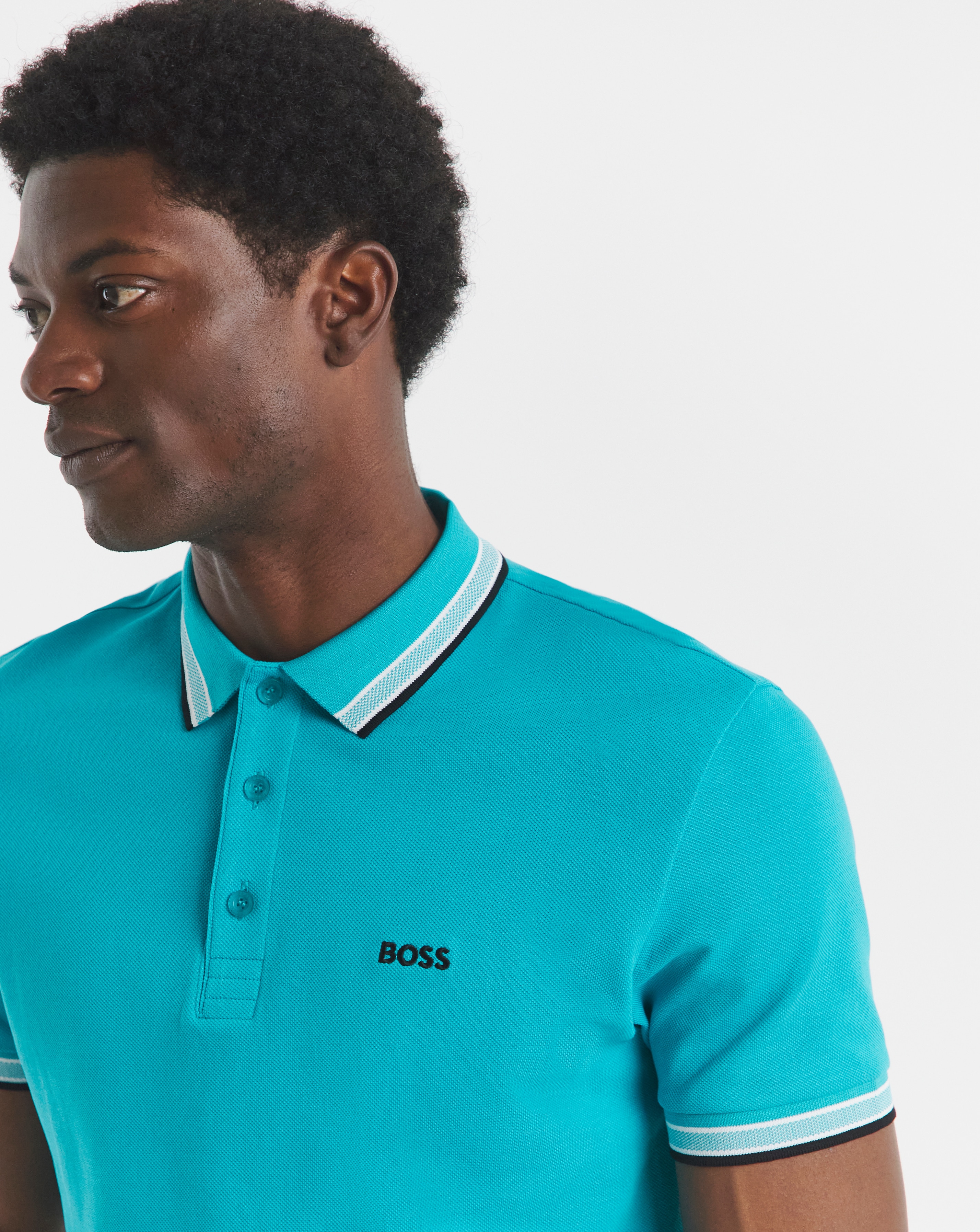 BOSS Classic Short Sleeve Paddy Polo - Turquoise | JD Williams