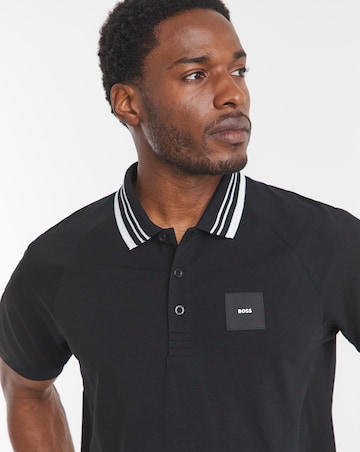 BOSS Short Sleeve Paddy Rib Polo - Black