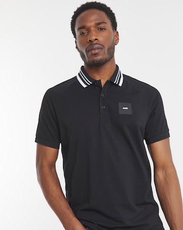 BOSS Short Sleeve Paddy Rib Polo - Black