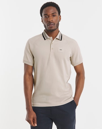 BOSS Short Sleeve Paddy Rib Polo - Beige
