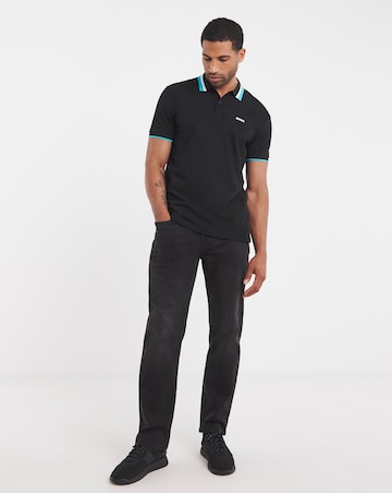 BOSS Short Sleeve Paddy Heritage Tipped Polo - Black