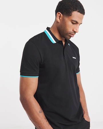 BOSS Short Sleeve Paddy Heritage Tipped Polo - Black