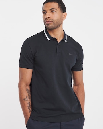 BOSS Short Sleeve Paddy Heritage Tipped Polo - Navy