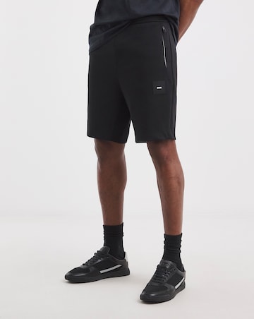 BOSS Rib Logo Sweat Short - Black
