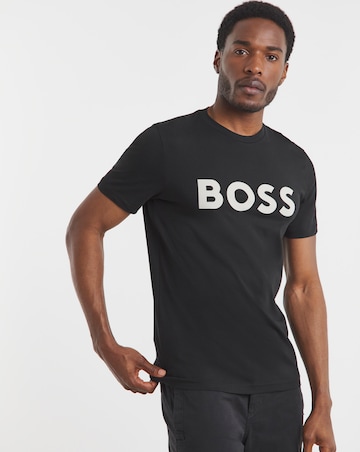 BOSS Short Sleeve Large Logo T-Shirt - Black