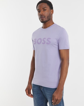 BOSS Short Sleeve Large Logo T-Shirt - Purple
