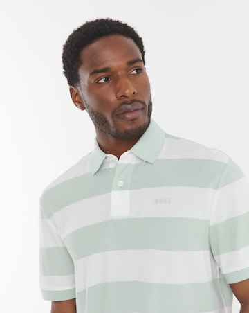 BOSS Short Sleeve Stripe Polo - Blue/White
