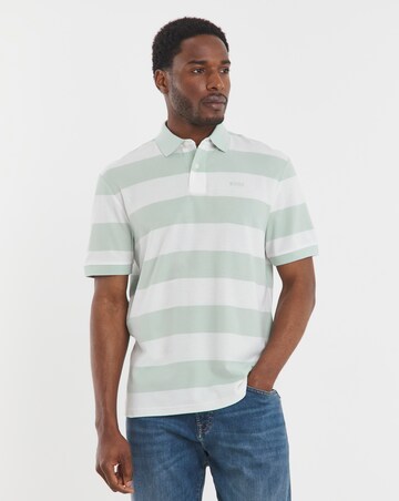 BOSS Short Sleeve Stripe Polo - Blue/White