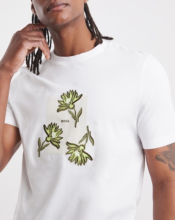 BOSS Short Sleeve Floral Graphic T-Shirt - White