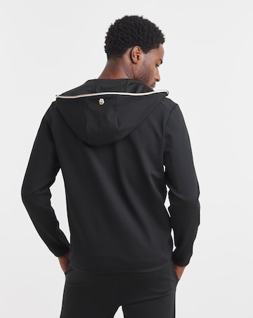BOSS Zip Through Logo Hoodie - Black