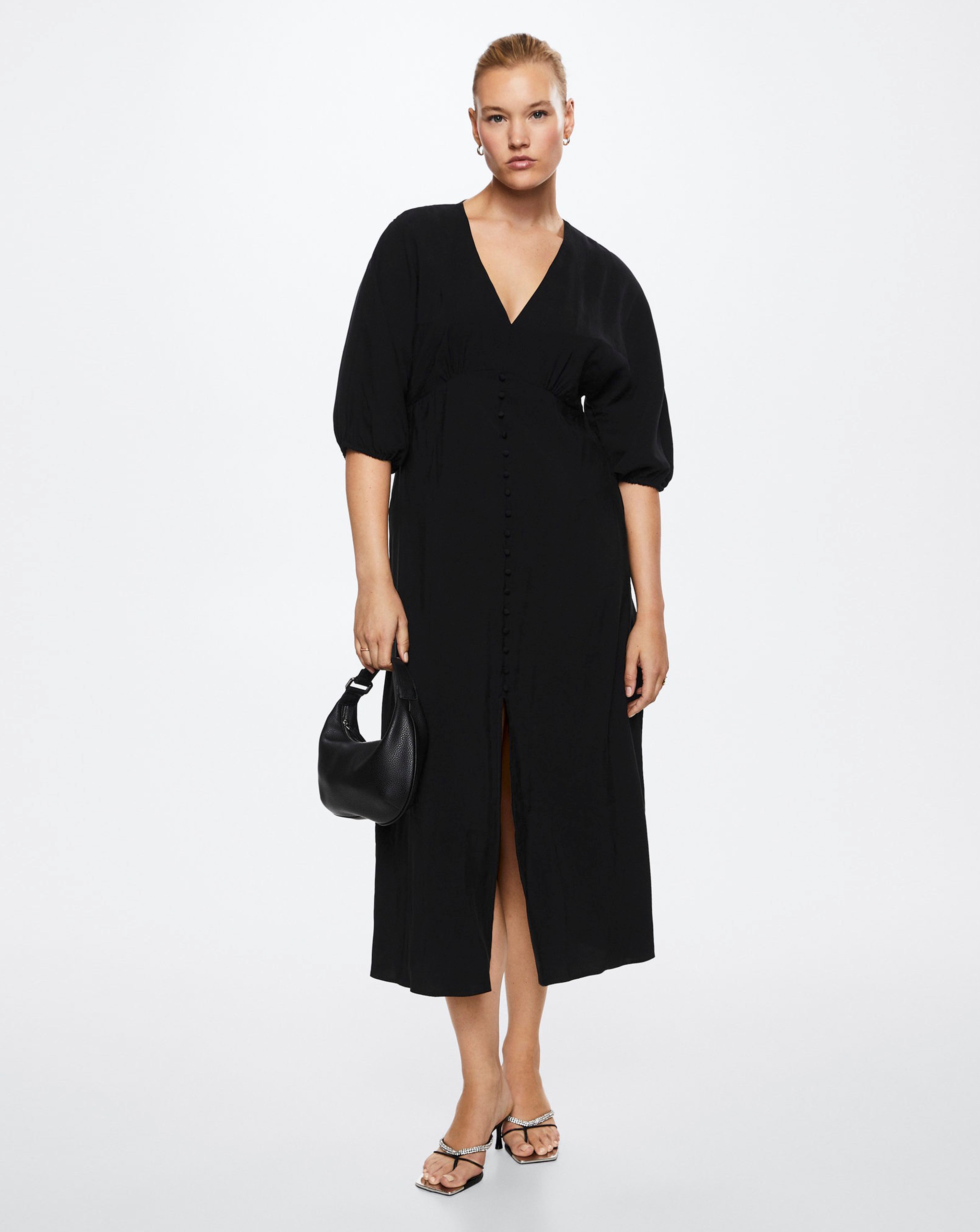 Mango Buttoned Midi Dress