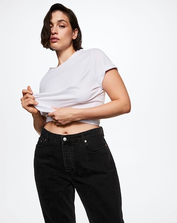 Mango High-waist Cropped Straight Jeans