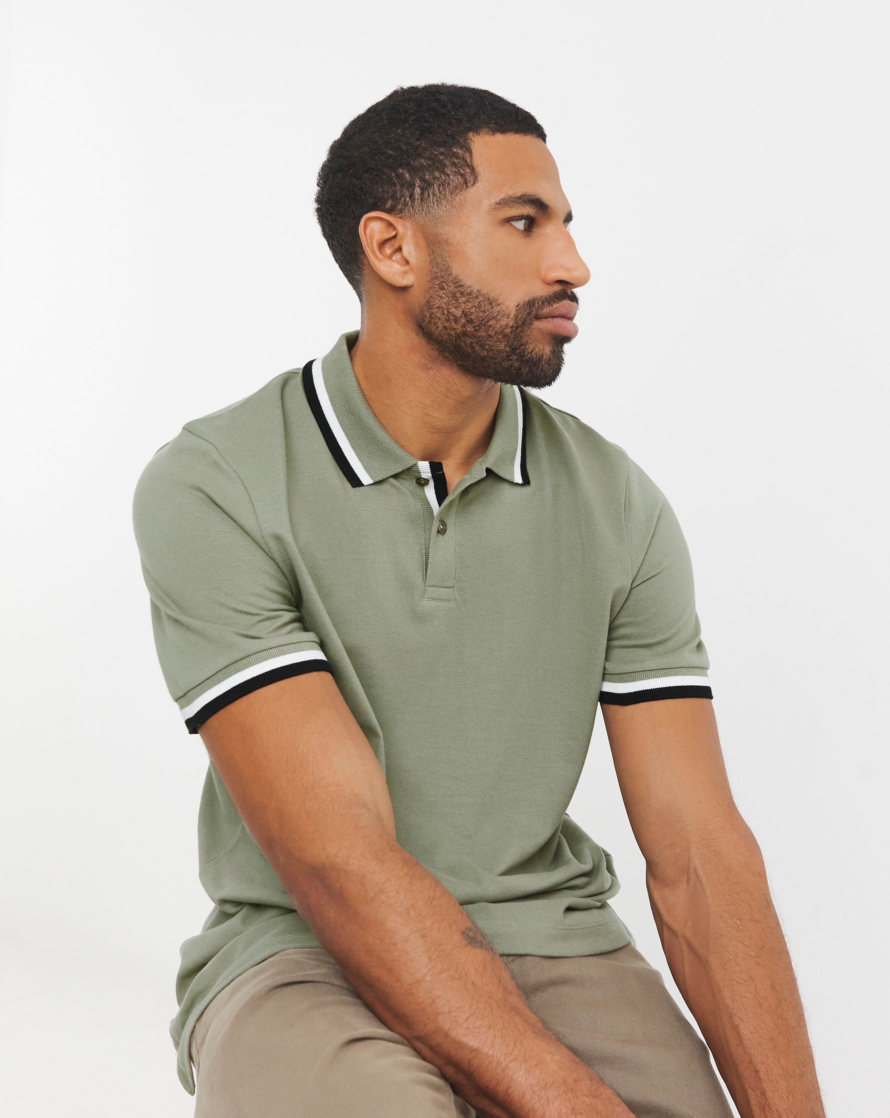 Tipped Pique Polo Long