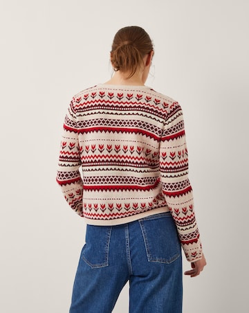 Monsoon Juno Floral Fair Isle Cardigan