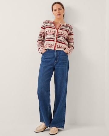 Monsoon Juno Floral Fair Isle Cardigan