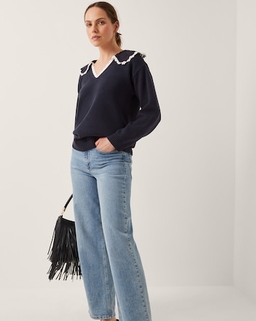 Monsoon Clay Collar V-Neck Jumper