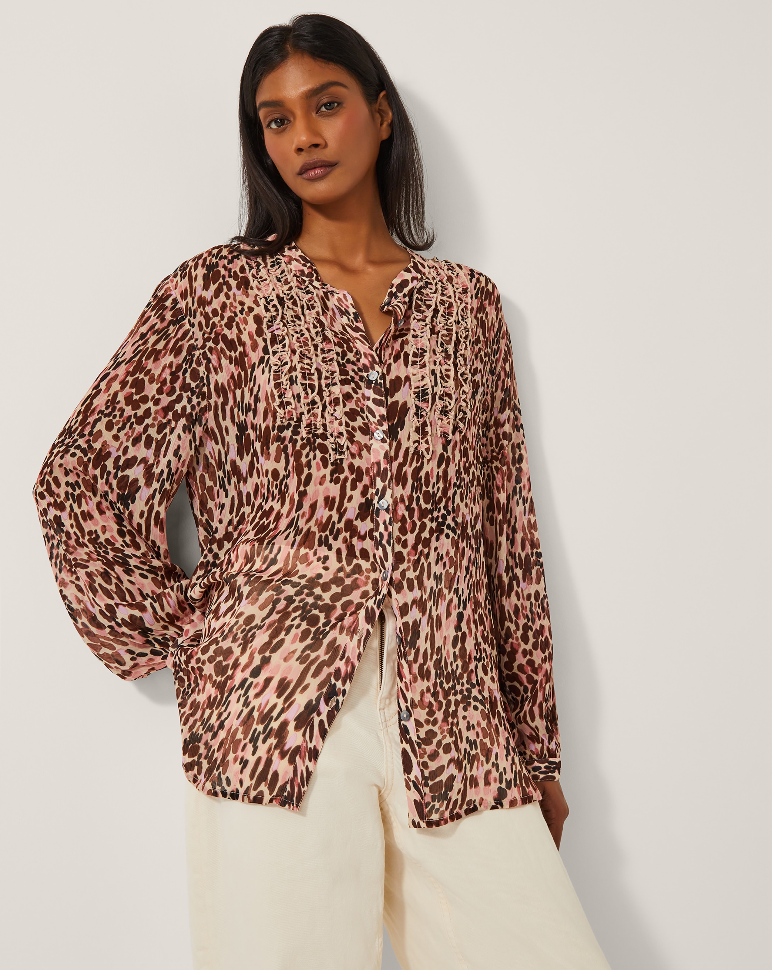 Monsoon Sisi Animal Print Blouse