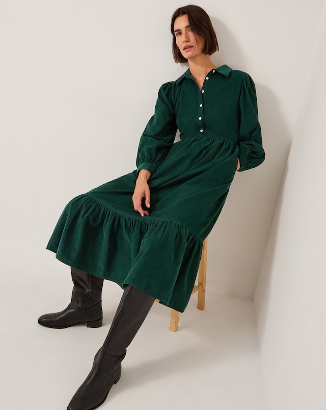 Monsoon Adriana Midi Shirt Dress - Green