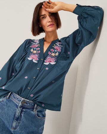 Monsoon Bria Embroidered Blouson Blouse