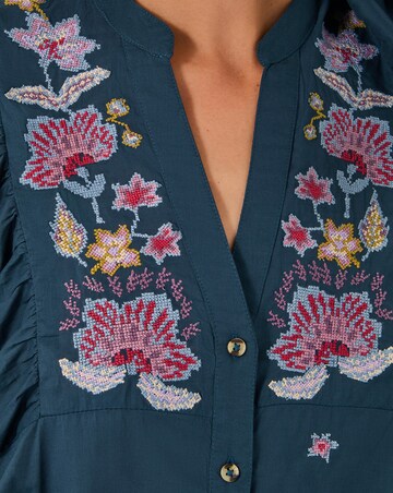 Monsoon Bria Embroidered Blouson Blouse