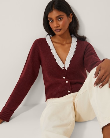 Monsoon Layla Broderie V-Neck Cardigan