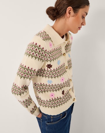 Monsoon Ella Floral Collar Cardigan